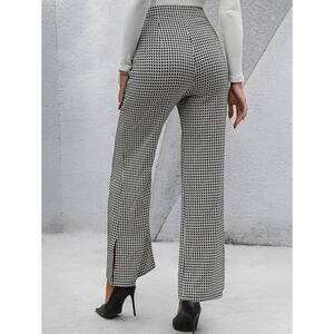 Wilfred Kick Flare High Waist Gingham Pant in Black and White size 4